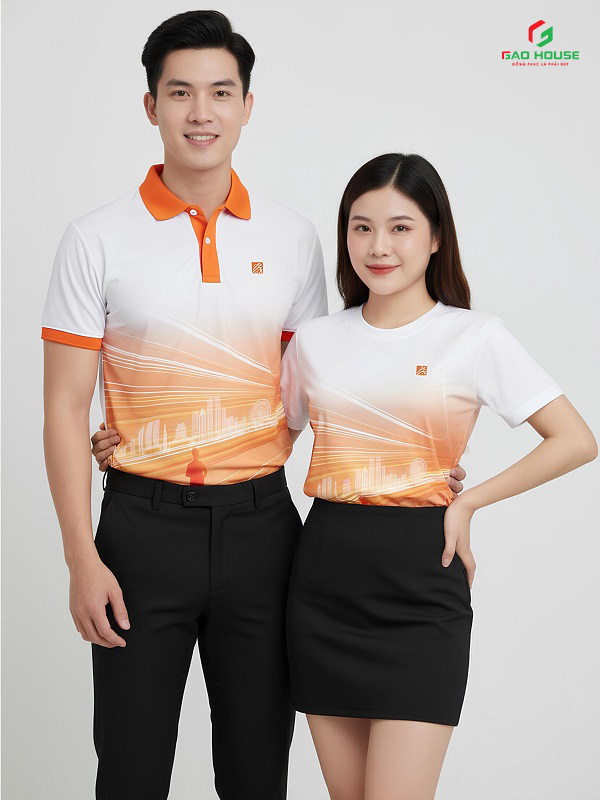 Đặt in đồng phục màu cam đẹp