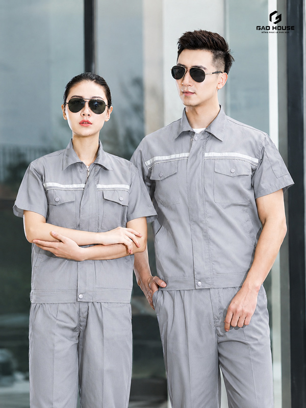 đồng phục bảo hộ lao động màu xám