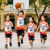 đồng phục học sinh mầm non thể thao màu trắng đỏ