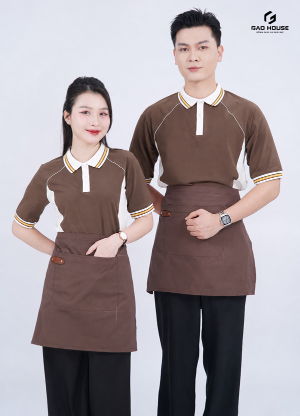 Đồng phục nhà hàng màu nâu