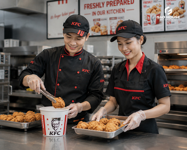 đồng phục nhân viên bếp kfc