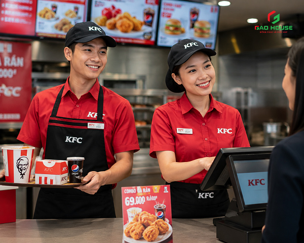 đồng phục nhân viên phục vụ kfc