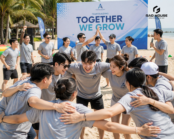 đồng phục team building màu xám