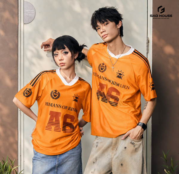 in áo thun đồng phục lớp màu cam 