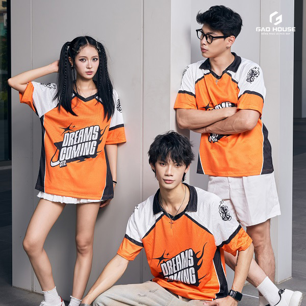Mẫu áo lớp màu cam nổi bật
