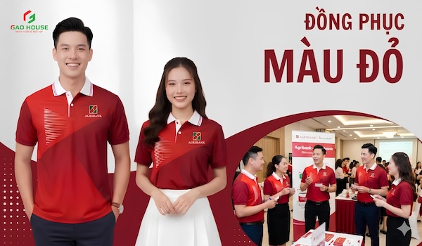 May in đồng phục đỏ