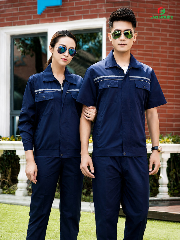 áo đồng phục bảo hộ lao động màu xanh than