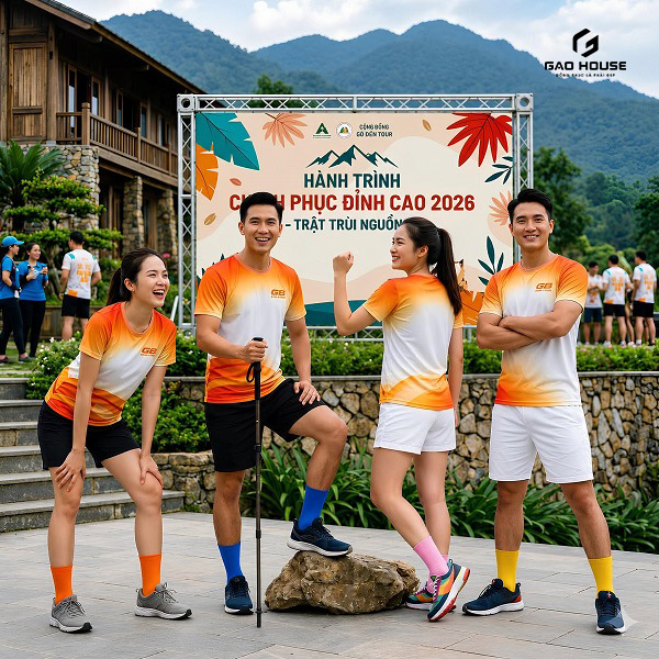 áo team building màu trắng cam