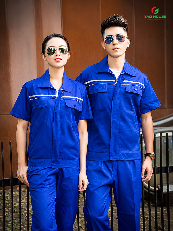 đồng phục bảo hộ lao động màu xanh dương