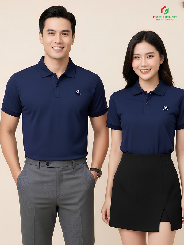 đồng phục polo công ty màu xanh than