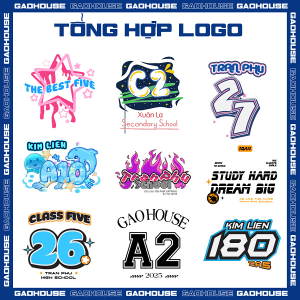 logo đồng phục lớp màu trắng