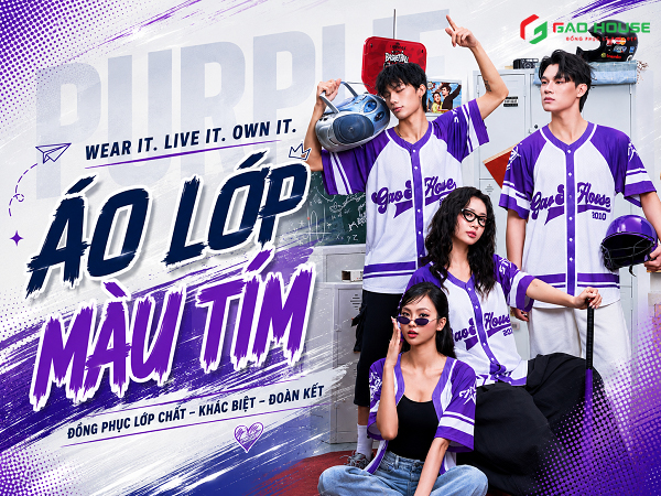 mẫu áo lớp màu tím đẹp
