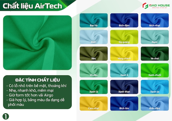 Vải AirTech may áo đồng phục công ty Hà Nội