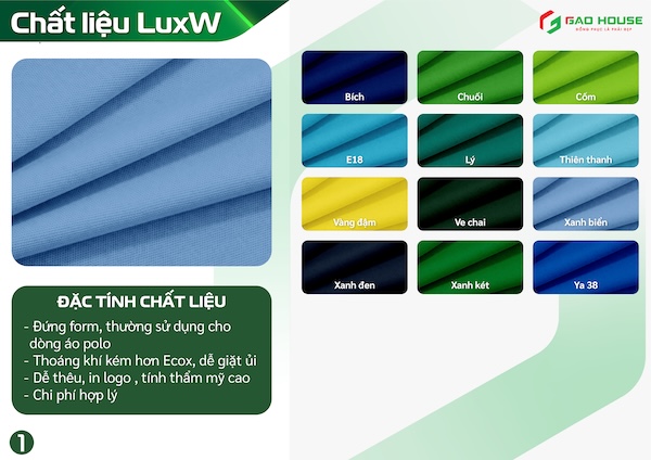 Vải LuxW may đồng phục polo công ty