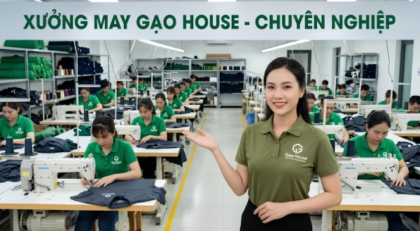 ảnh xưởng may đồng phục Gạo House