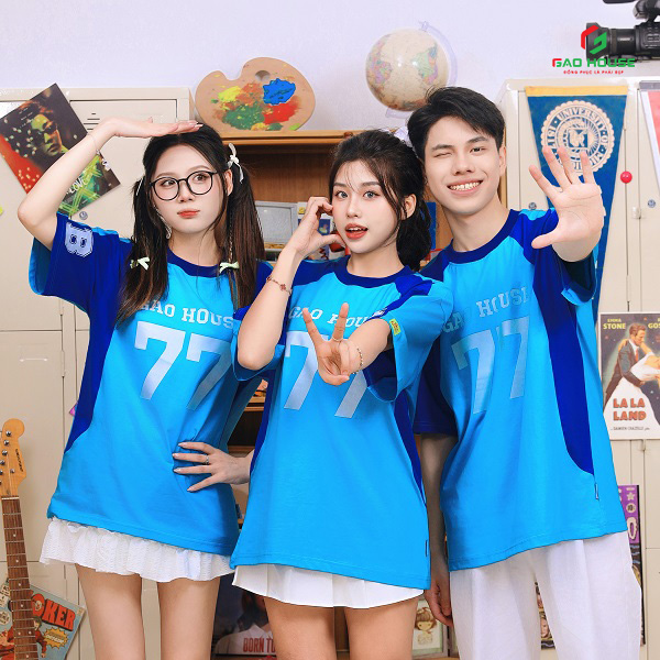 mẫu áo thun đồng phục học sinh cổ tròn tại hà nội
