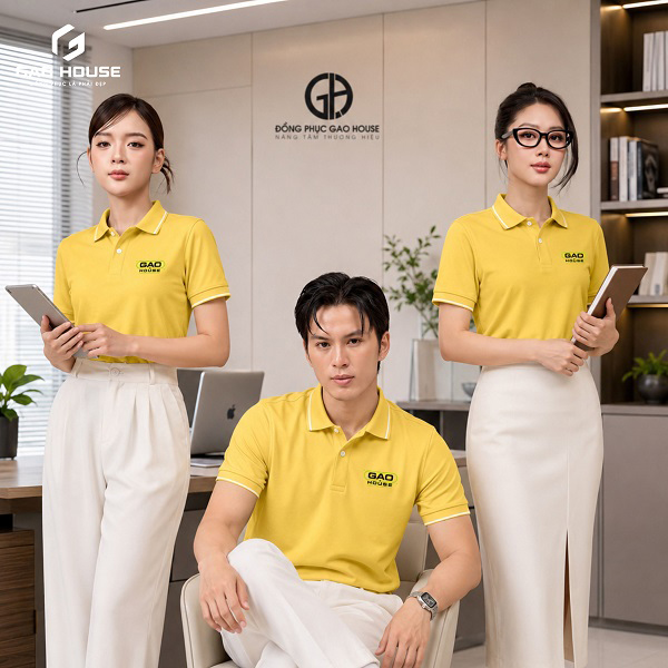 áo đồng phục doanh nghiệp màu vàng