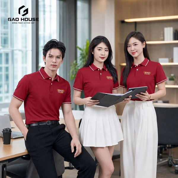 áo phông đồng phục màu đỏ