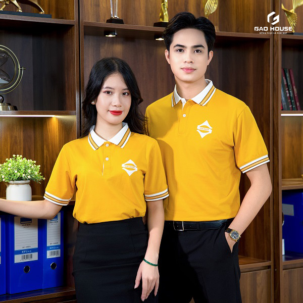 áo phông đồng phục màu vàng cam