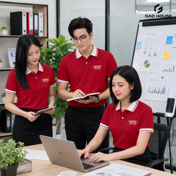 áo thun đồng phục màu đỏ