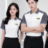 áo thun đồng phục may sẵn màu trắng xám giá rẻ