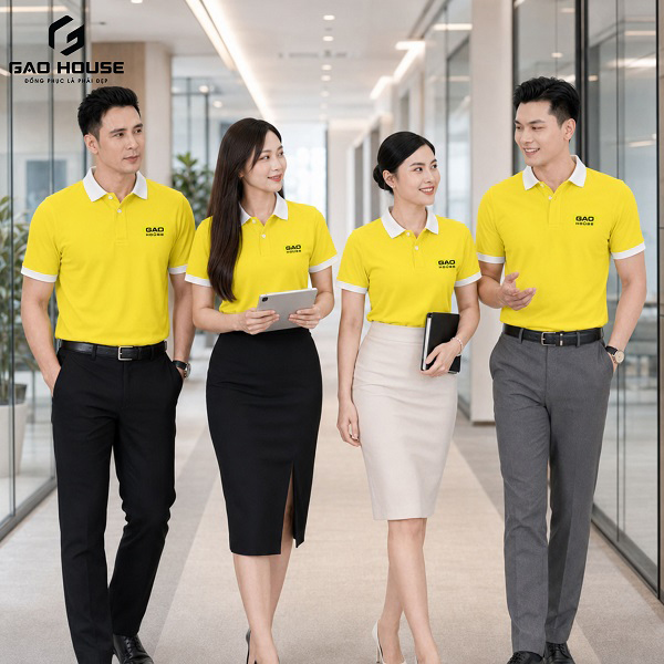 lợi ích áo đồng phục doanh nghiệp màu vàng