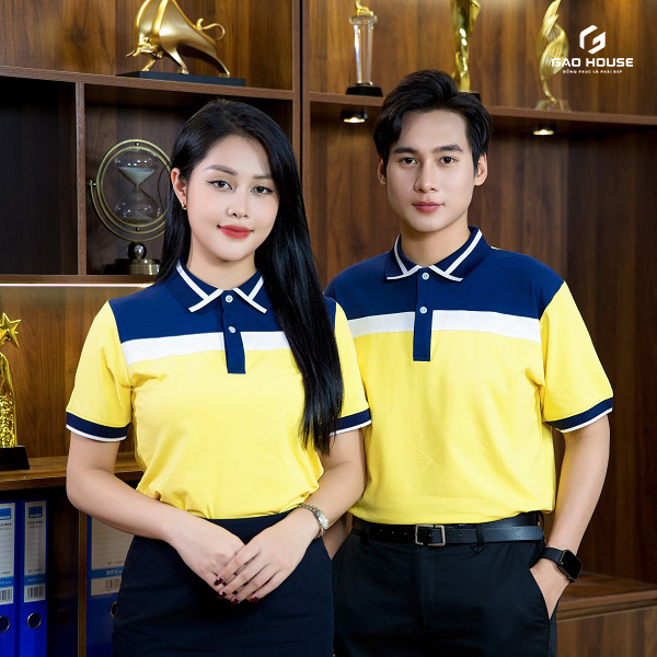mẫu áo đồng phục màu vàng đẹp