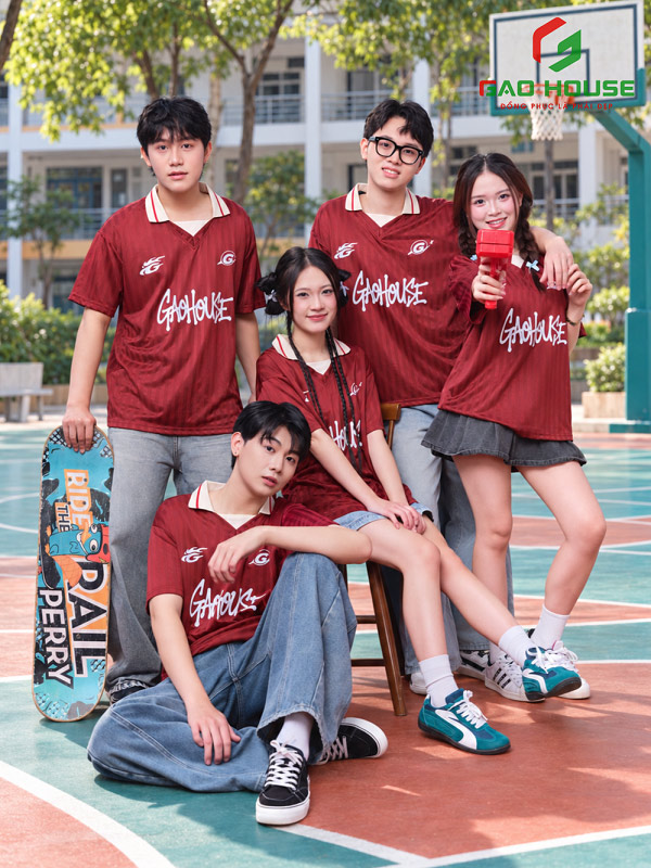 áo lớp polo rizz màu đỏ