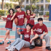 áo thun lớp cổ tròn màu đỏ